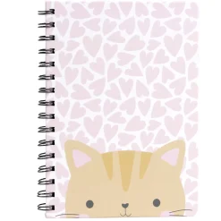 Carnet spirale A5 à lignes thème chaton coeur 160 pages