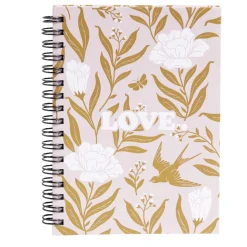 Carnet spirale A6 à ligne thème Love floral 160 pages