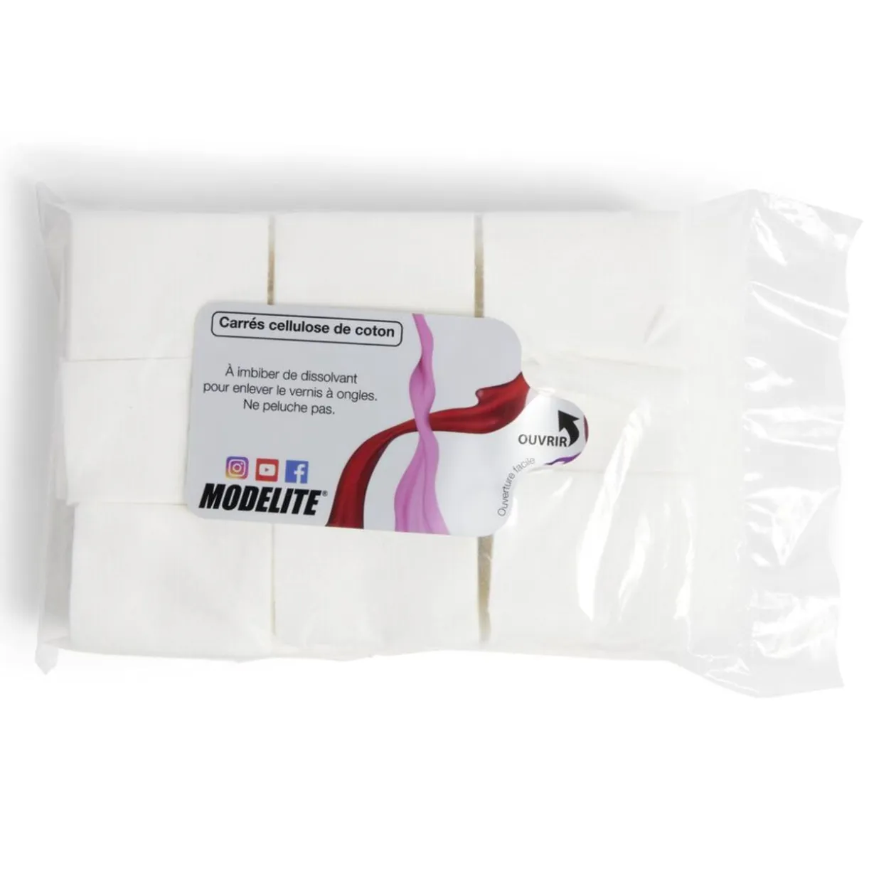 Carré cellulose de coton 4x5,6cm