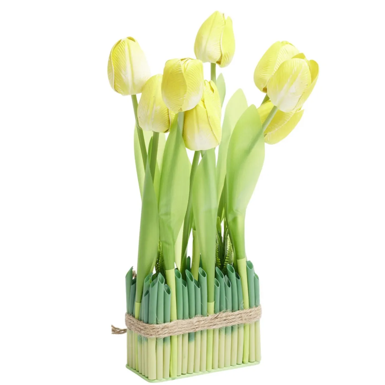 Carré de tulipe artificielle rose 15x8xH39cm