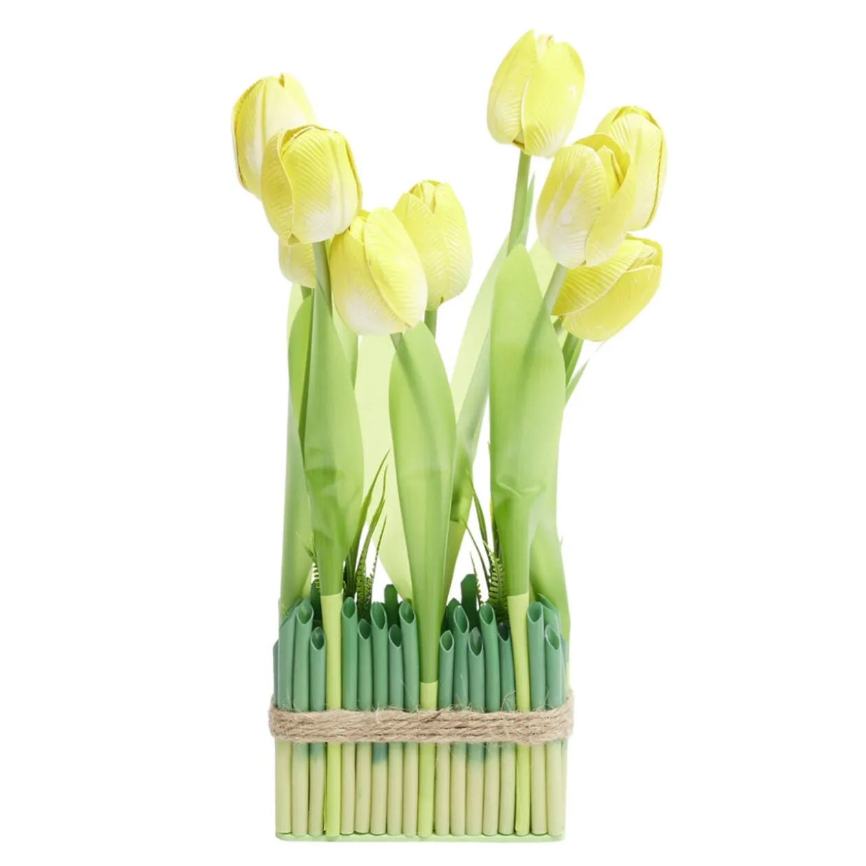 Carré de tulipe artificielle rose 15x8xH39cm