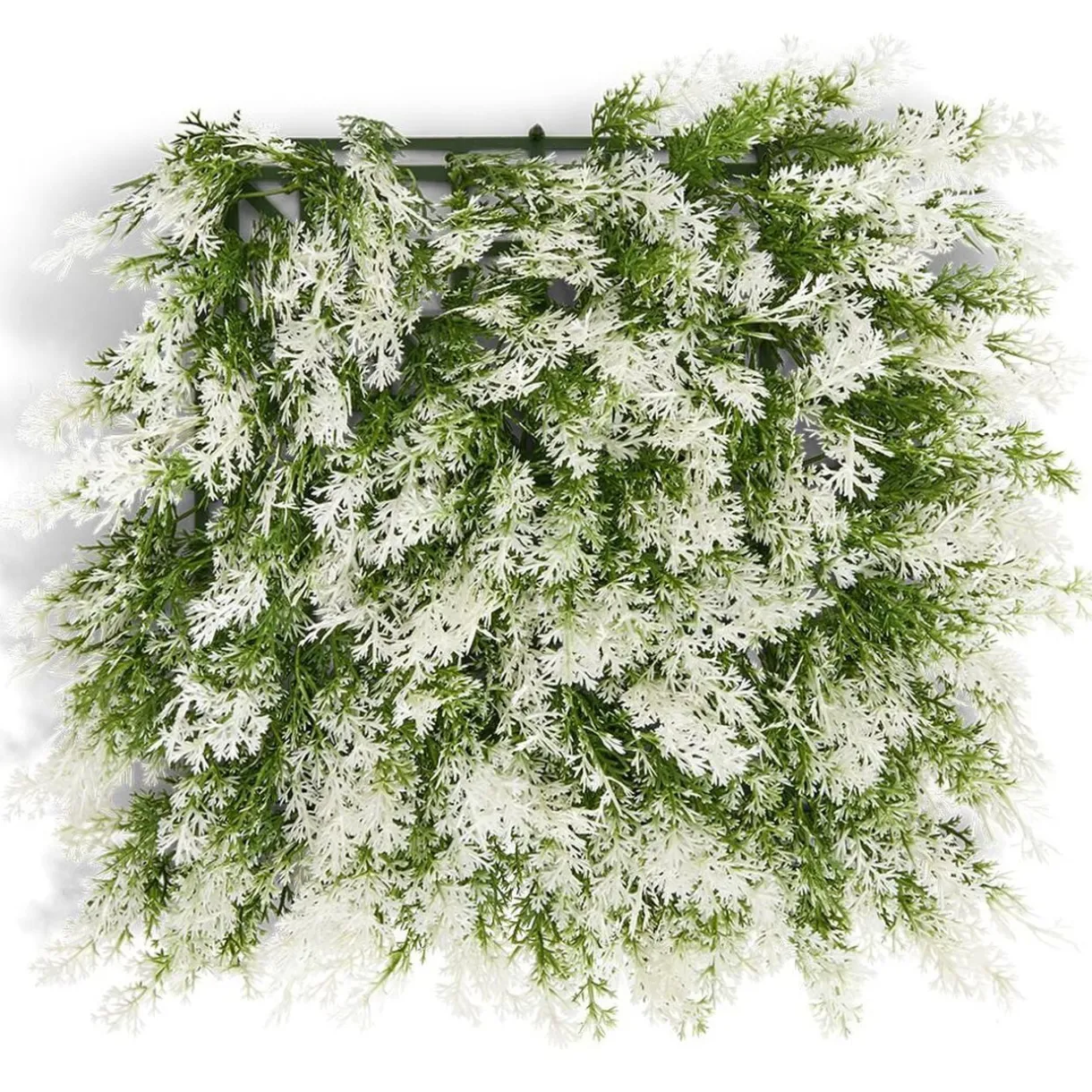 Carré végétal artificiel cyprès vert et blanc 25x25cm clipsable < Gifi New
