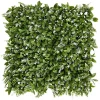 Carré végétal artificiel feuillage et fleurs blanches 50x50cm clipsable