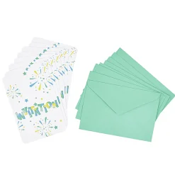 Carte d'invitation feux d'artifice avec enveloppe x 8