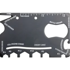 Carte d'outil multifonctions en métal noir 5,4x8,5cm < Gifi Sale