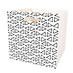 Casier Box Cube bois motif géométrique 30x30x30cm (2 modèles)