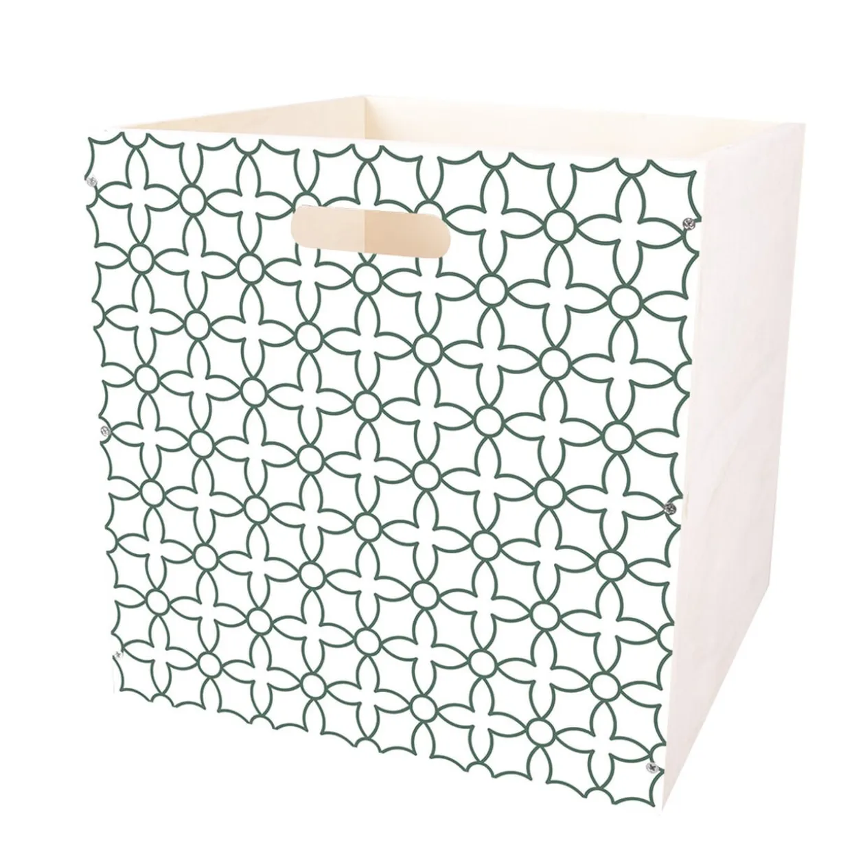 Casier Box Cube bois motif géométrique 30x30x30cm (2 modèles)