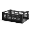 Casier pliable en plastique noir 40x30xH15cm