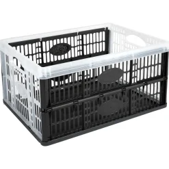 Casier pliant noir et blanc transparent 32 L < Gifi Hot