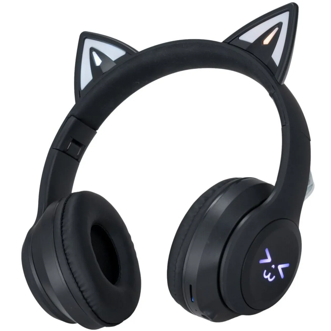 Casque audio enfant oreille chat LED RGB bluetooth USBC et micro (3 modèles)