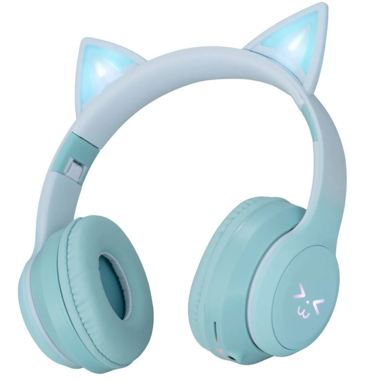 Casque audio enfant oreille chat LED RGB bluetooth USBC et micro (3 modèles)