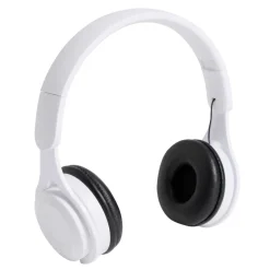 Casque audio et micro filaire pliant blanc et noir 1,20m