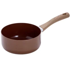 Casserole anti adhésive tous feux manche effet bois Ø18cm (2 modèles)