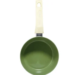 Casserole revêtement céramique vert olive poignée effet bois Ø18cm tous feux < Gifi Discount