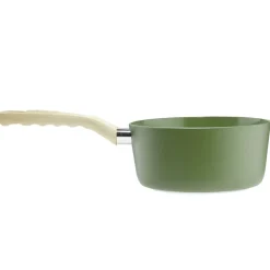 Casserole revêtement céramique vert olive poignée effet bois Ø18cm tous feux < Gifi Discount