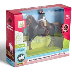 Cavalier avec cheval noir