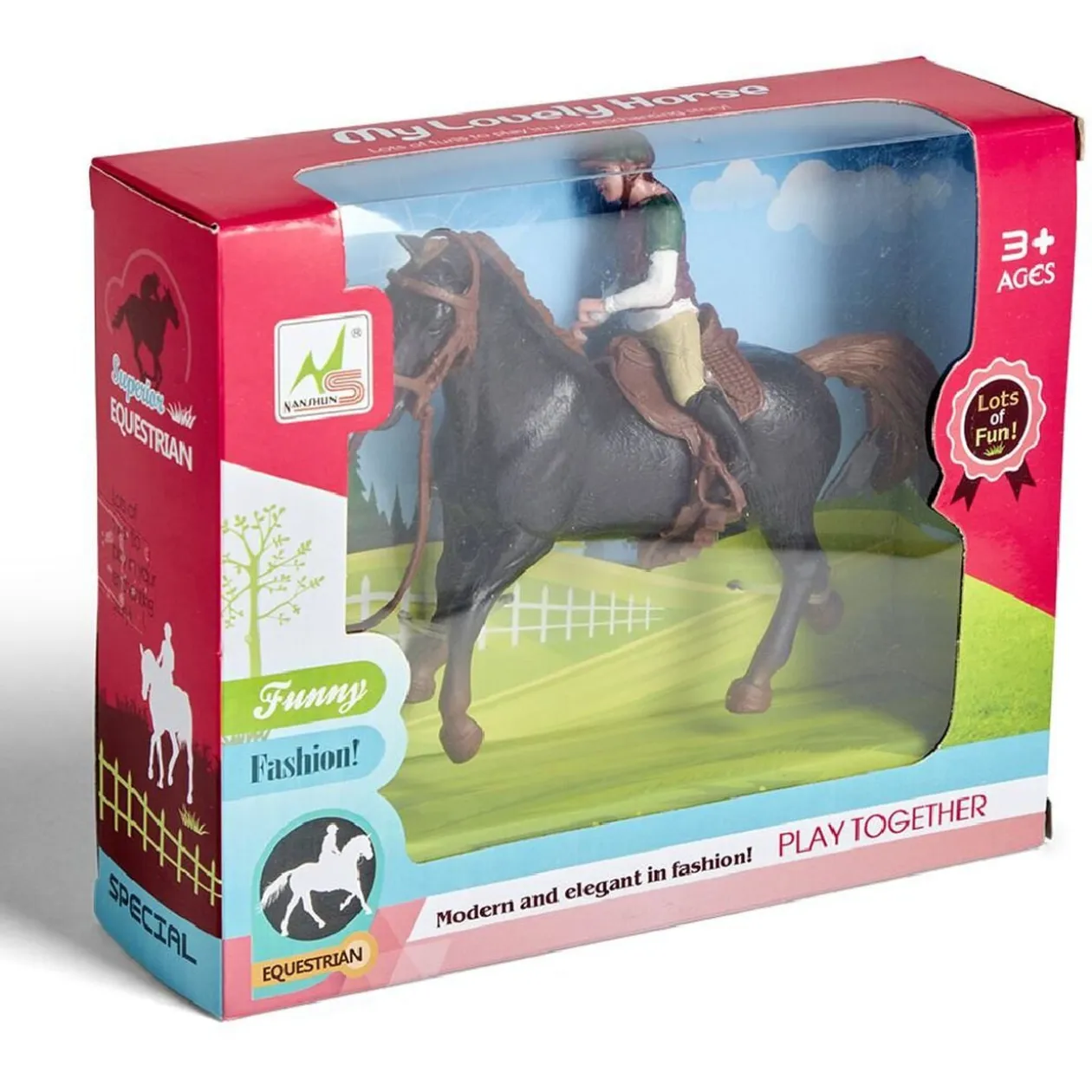 Cavalier avec cheval noir