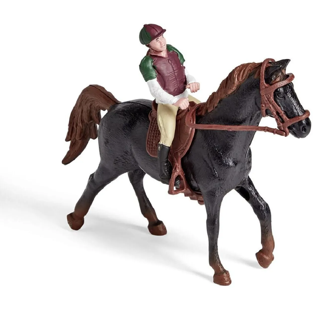 Cavalier avec cheval noir