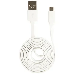Câble de charge micro USB plat 1 m blanc ou noir