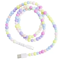 Câble de charge USB vers USB-C x2 fil perles plastique 1m