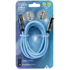 Câble lumineux lightning USB USBC 4en1 RGB 1,2m (4 modèles) < Gifi Outlet