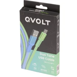 Câble USB-A vers USB-C charge rapide bicolore vert et bleu 2m < Gifi Online