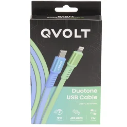 Câble USB-C vers Lightning charge rapide bicolore vert et bleu 2m < Gifi Hot