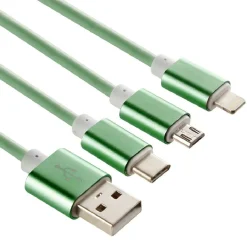Câble USB 3 en 1 avec connecteurs USB-C/micro USB/Lightning < Gifi
