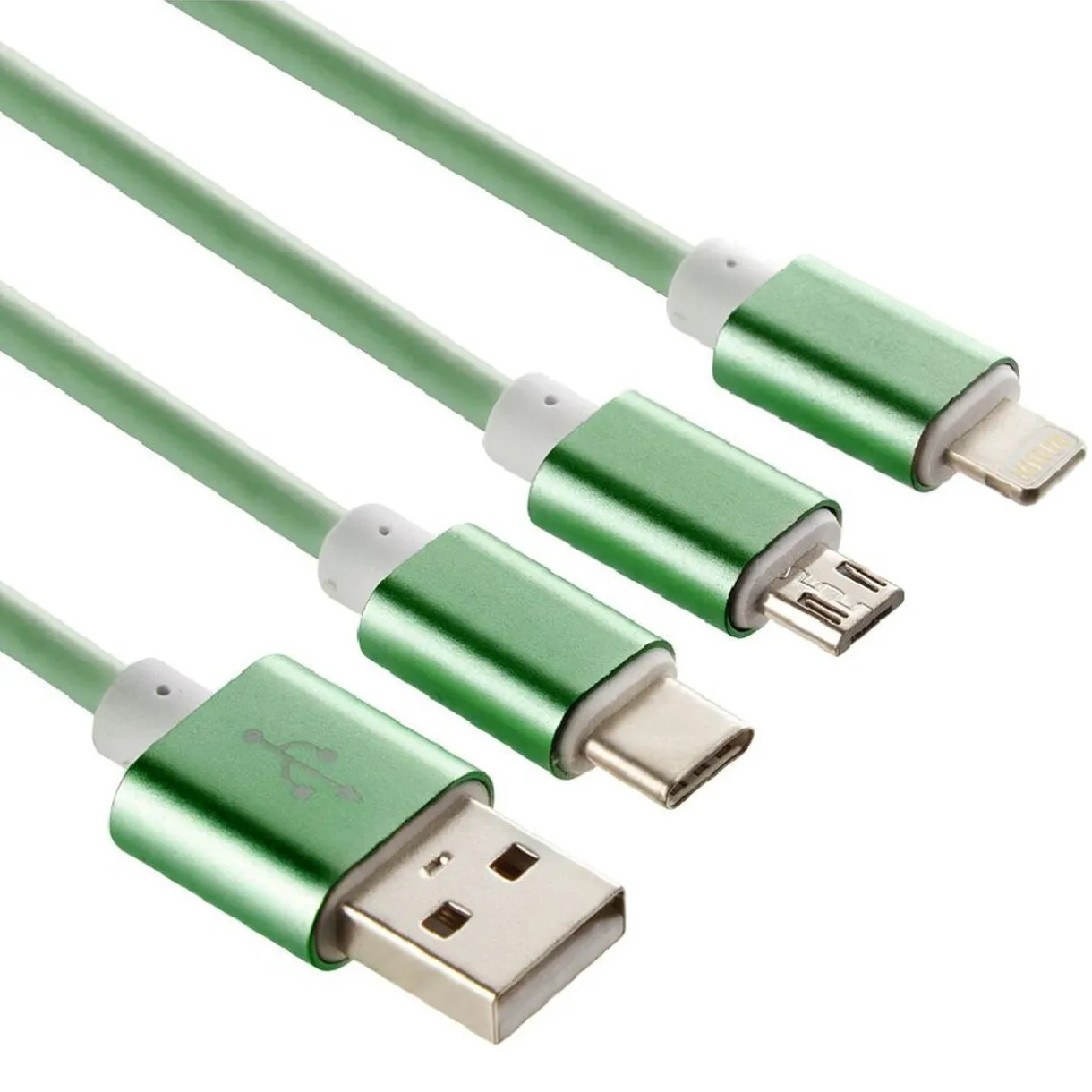 Câble USB 3 en 1 avec connecteurs USB-C/micro USB/Lightning < Gifi