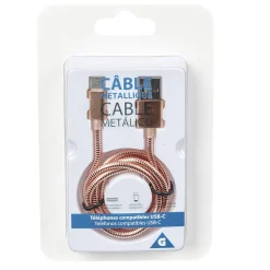 Câble USB vers USB C métal Rose charge rapide < Gifi Clearance