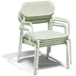 Chaise basse de jardin Faro empilable métal vert 56x56xH75cm < Gifi Outlet
