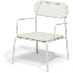 Chaise basse de jardin Faro empilable métal vert 56x56xH75cm < Gifi Outlet