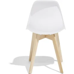 Chaise Chloé naturel et blanc L45,5xP52xH85cm