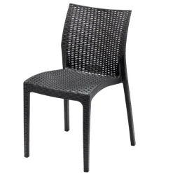 Chaise de jardin basse Sydney plastique gris anthracite 52x48xH81cm