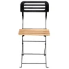 Chaise de jardin pliante Bali métal noir et bois brun 39xP48xH78cm