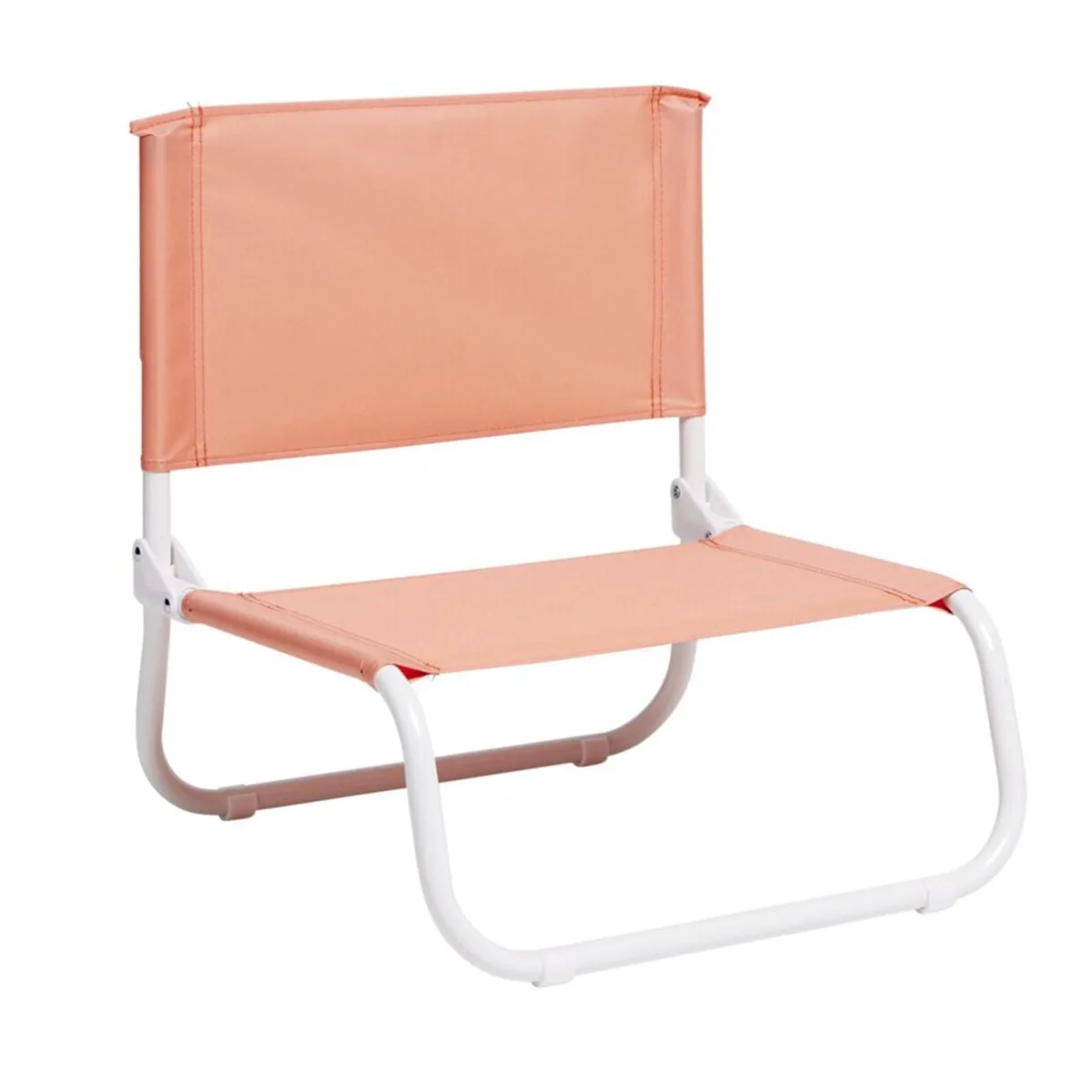 Chaise de plage acier et textilène rouge corail 44x42xH48cm < Gifi Outlet