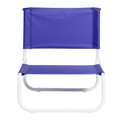 Chaise de plage acier et textilène bleu 44x42xH48cm