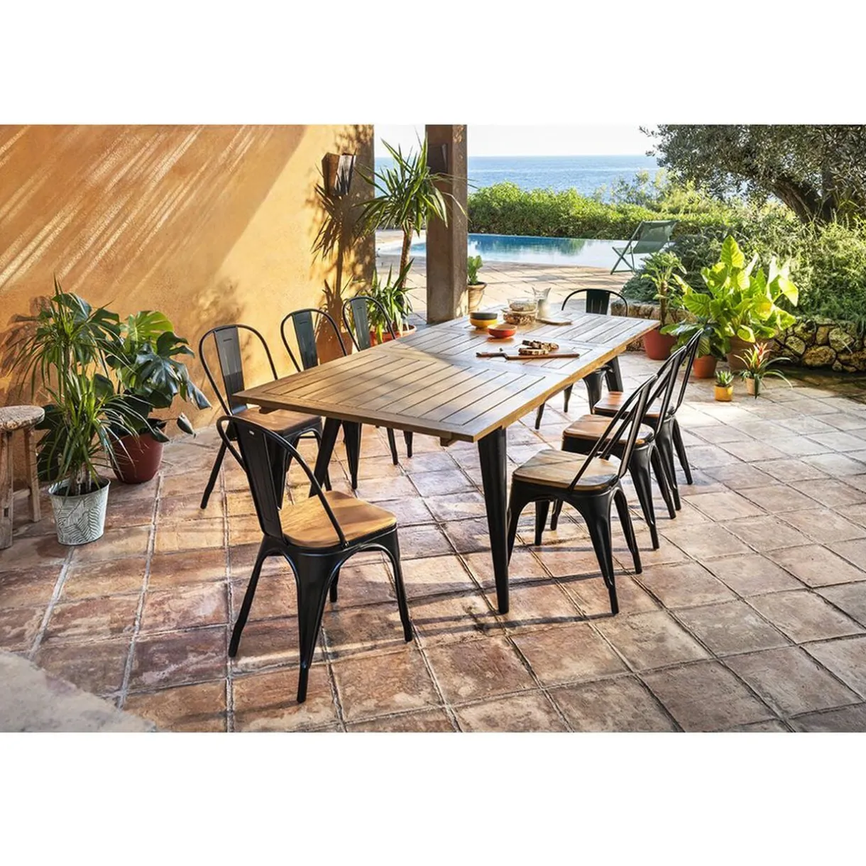 Chaise empilable Fabrik métal et bois < Gifi Best