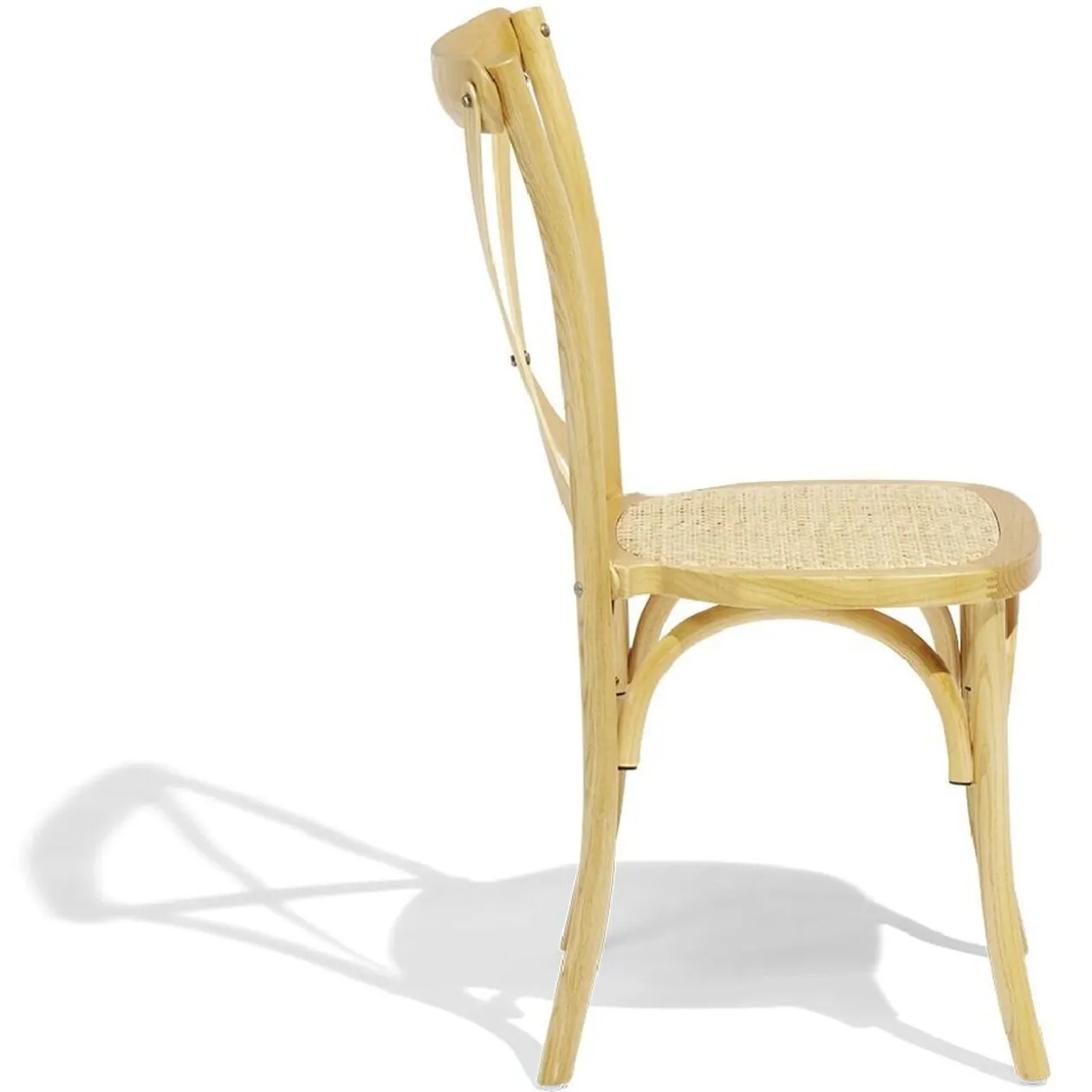 Chaise empilable Juliette dos croisé 46x52x89cm bois naturel