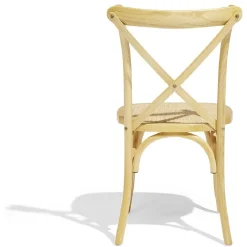 Chaise empilable Juliette dos croisé 46x52x89cm bois naturel