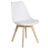 Chaise en bois Chloé blanche 57x49xH82cm