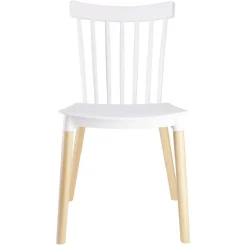 Chaise Lida blanche avec pieds en bois naturel x2 < Gifi Hot