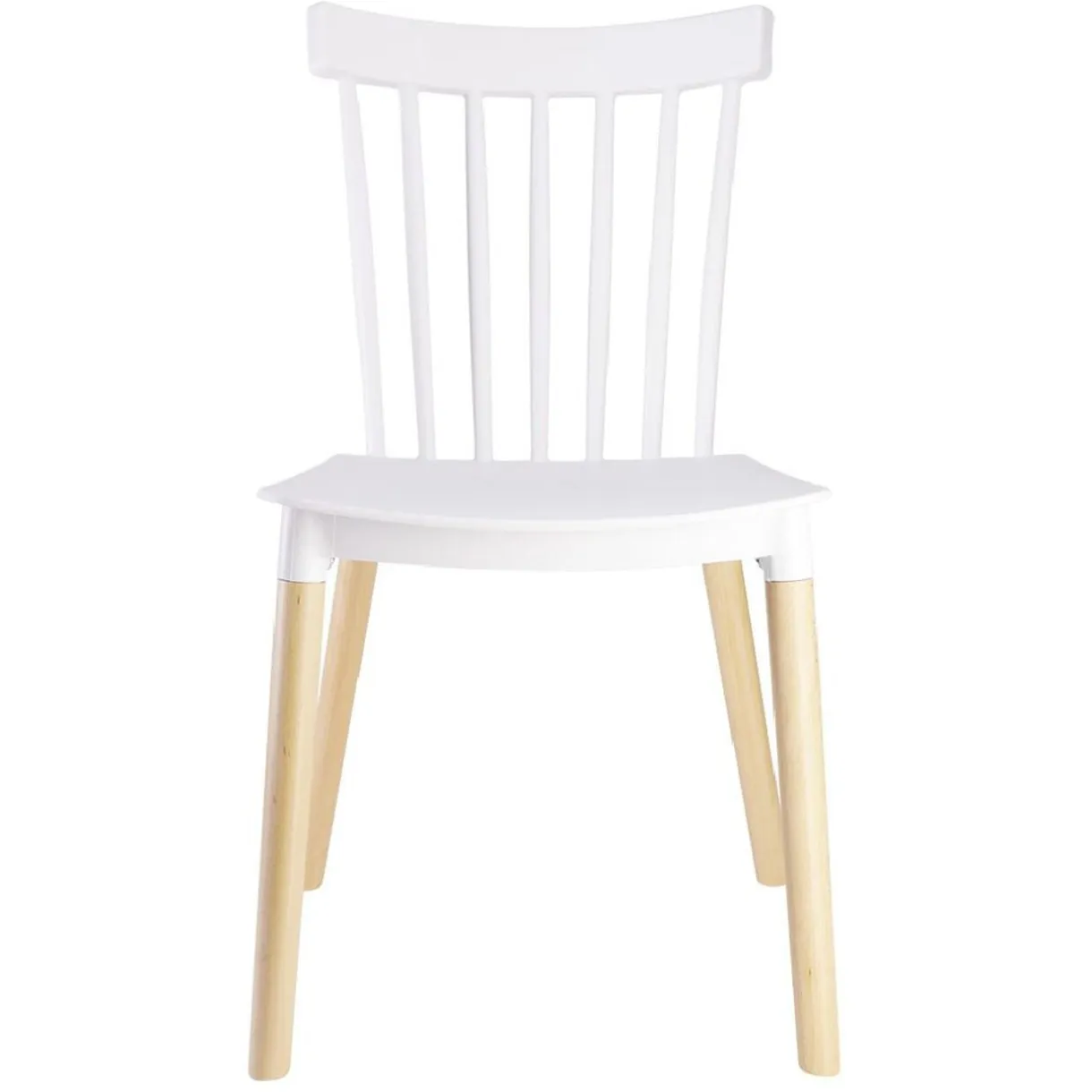 Chaise Lida blanche avec pieds en bois naturel x2 < Gifi Hot