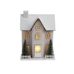 Chalet de Noël lumineux H20,5cm - 2 coloris rouge ou blanc < Gifi Discount