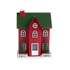 Chalet de Noël lumineux H20,5cm - 2 coloris rouge ou blanc < Gifi Discount