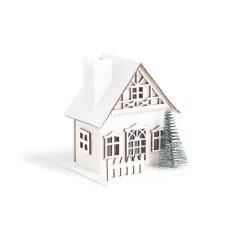Chalet de Noël lumineux H11cm (2 modèles)