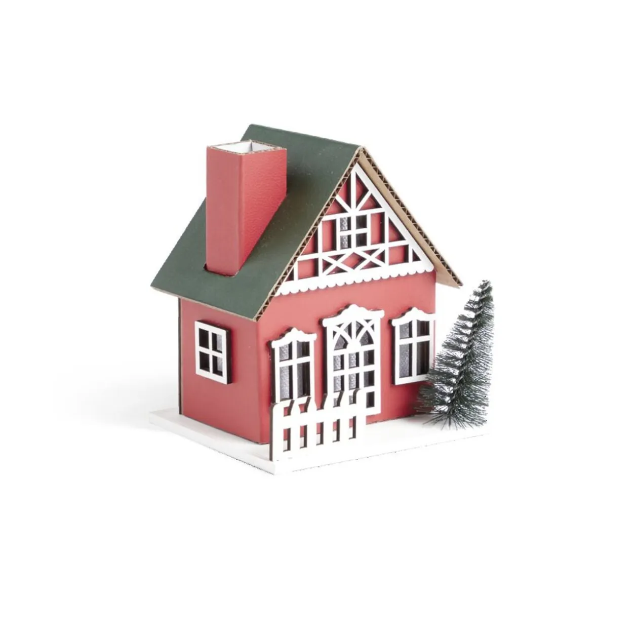 Chalet de Noël lumineux H11cm (2 modèles)