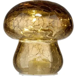 Champignon décoratif automne verre à LED Ø8xH8,5cm (4 modèles)