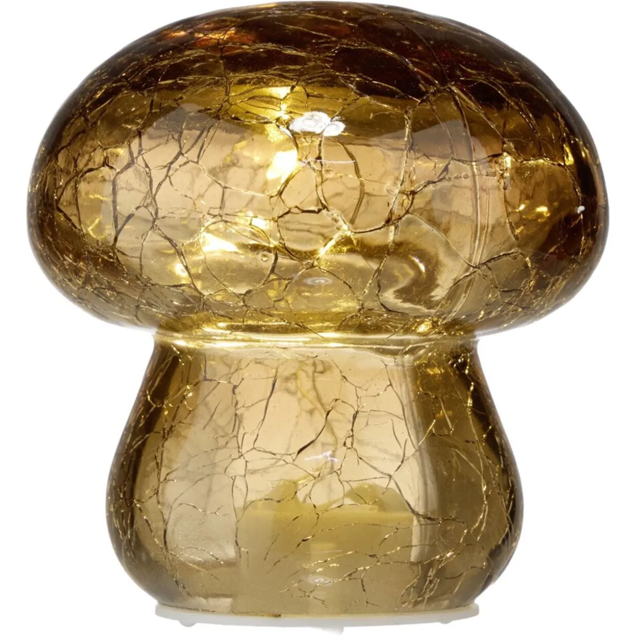Champignon décoratif automne verre à LED Ø8xH8,5cm (4 modèles)