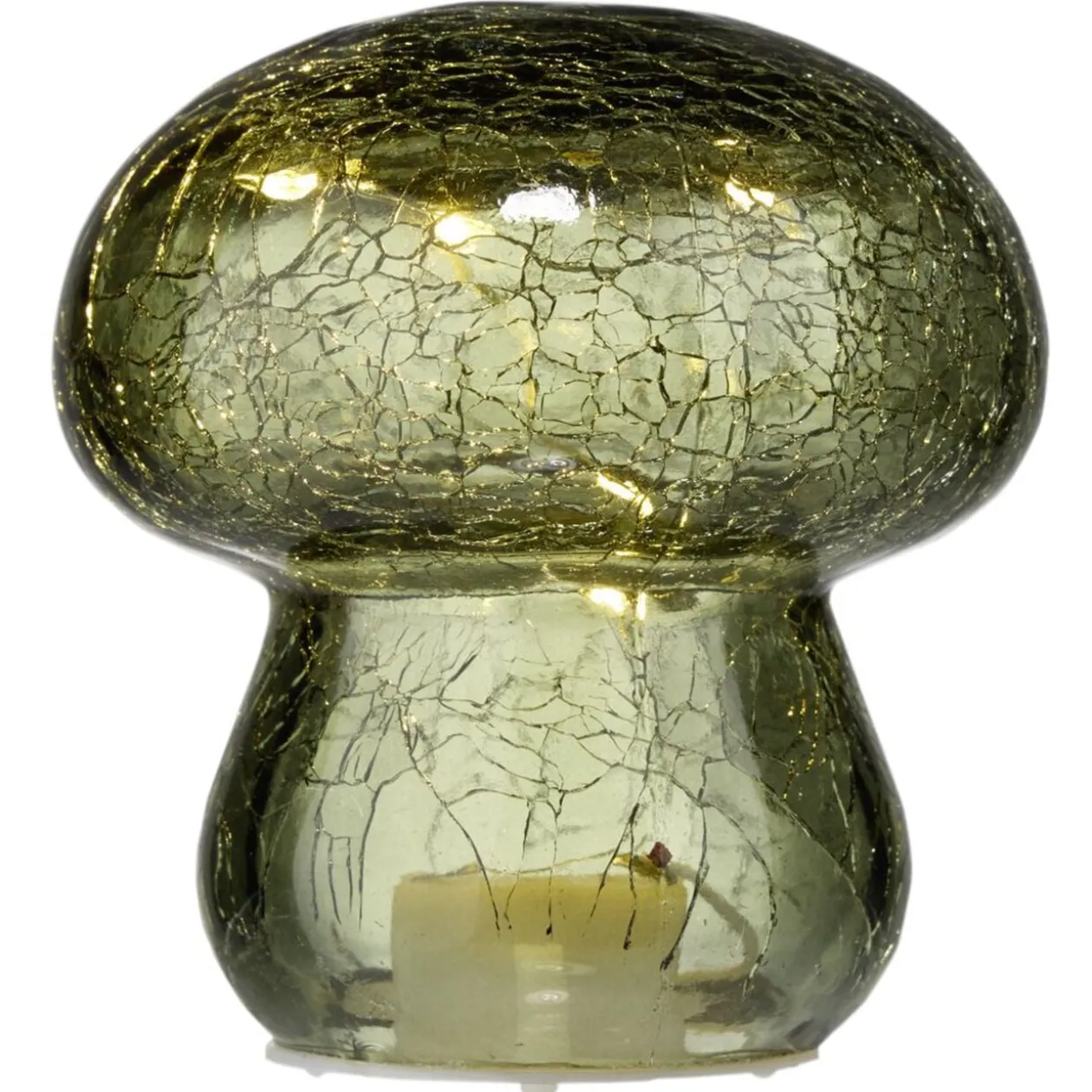 Champignon décoratif automne verre à LED Ø8xH8,5cm (4 modèles)